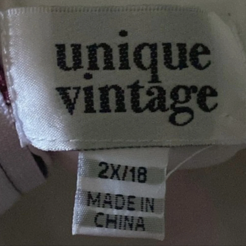 Unique Vintage Pink Rose Dress Size 2x/18 - Picture 4 of 5